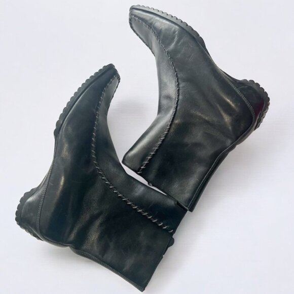 Ecco Black Ankle Boots with Square Toe and Side Zipper Sz 38 - Picture 7 of 10